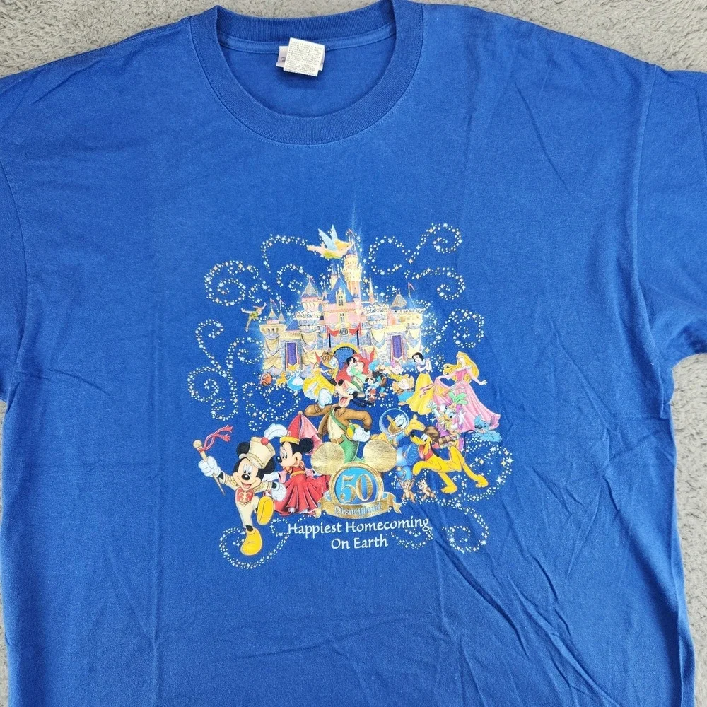 Vintage Disneyland Resort 50th Happiest Homecoming On Earth T-Shirt Mens 2XL - Picture 2 of 8